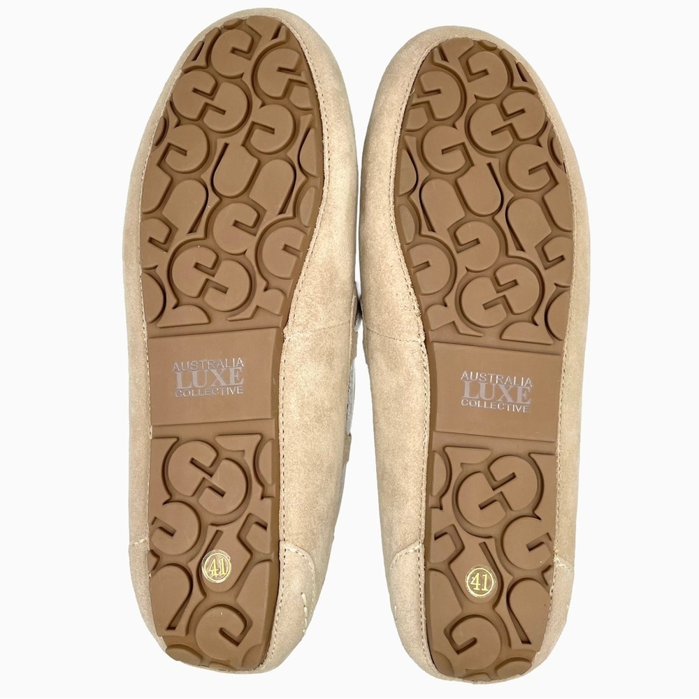 Australia Luxe Collective Prost Slippers 10 Beige Shearling Moccasin NWOB - Picture 9 of 11
